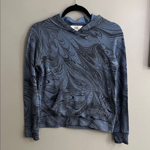 Blue Marble Pattern Kids Hoodie - Picture 1 of 4